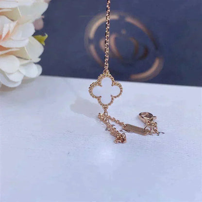 [OAKJURI Jewelry] Clover White Mother-of-Pearl & JUSTE Bracelet Stack Set