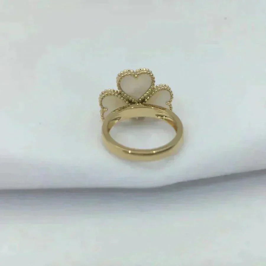 [OAKJURI Jewelry]SWEET CLOVER WHITE MOP RING