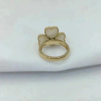 [OAKJURI Jewelry]SWEET CLOVER WHITE MOP RING