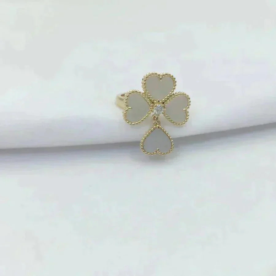 [OAKJURI Jewelry]SWEET CLOVER WHITE MOP RING