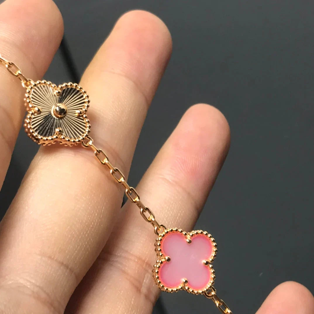 [OAKJURI Jewelry] CLOVER 5 MOTIFS  PINK MOP BRACELET COLLECTION