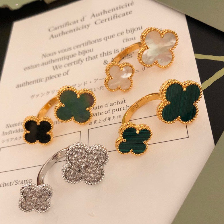 [OAKJURI Jewelry]CLOVER BETWEEN THE FINGER RING