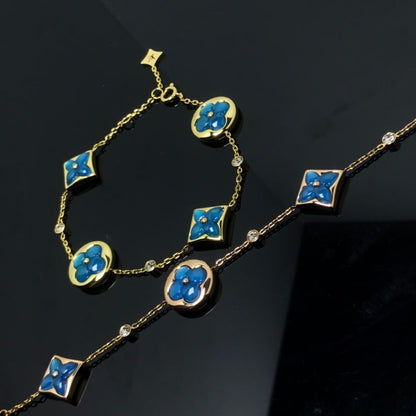 [OAKJURI Jewelry]STAR AND SUN 4 MOTIF BLUE BRACELET