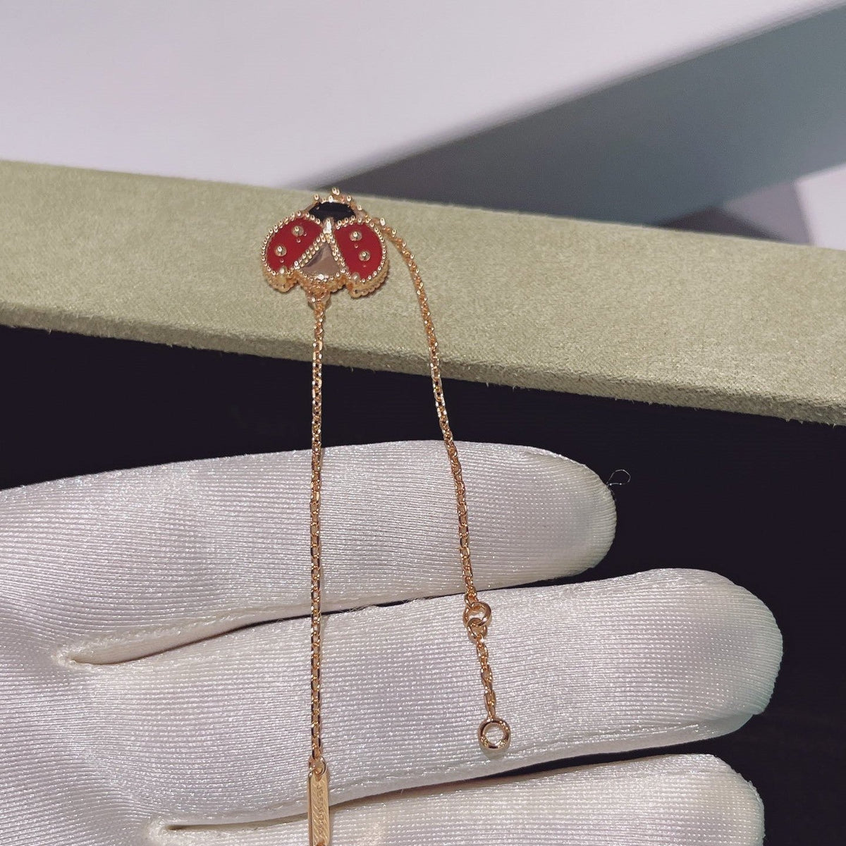 [OAKJURI Jewelry]LUCKY SPRING 1 MOTIF PINK GOLD BRACELET