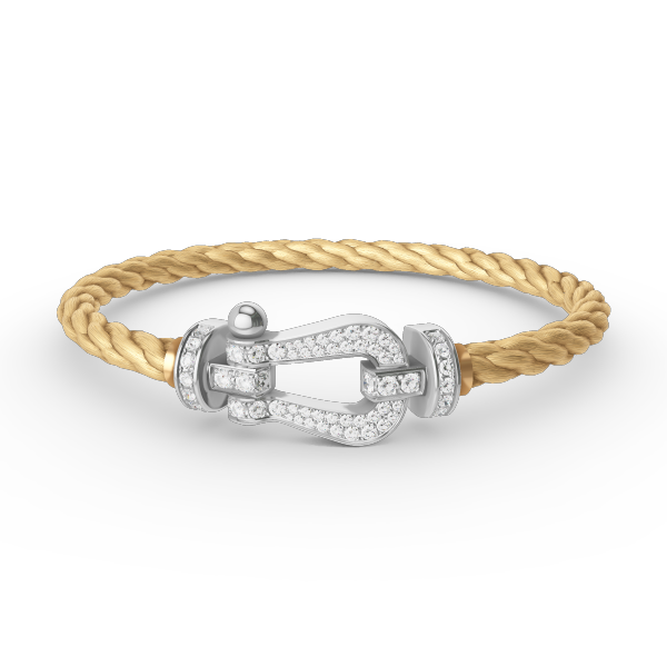 [OAKJURI Jewelry]FORCE LARGE HORSESHOE FULL DIAMOND BRACELET SILVER