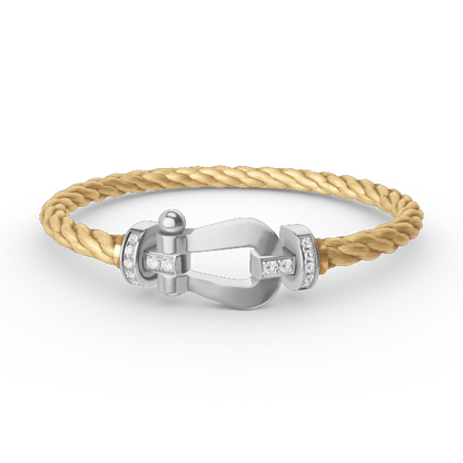 [OAKJURI Jewelry]FORCE LARGE HORSESHOE HALF DIAMOND BRACELET SILVER