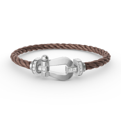 [OAKJURI Jewelry]FORCE LARGE HORSESHOE HALF DIAMOND BRACELET SILVER