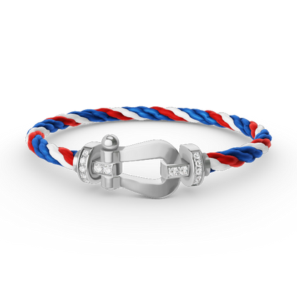 [OAKJURI Jewelry]FORCE LARGE HORSESHOE HALF DIAMOND BRACELET SILVER