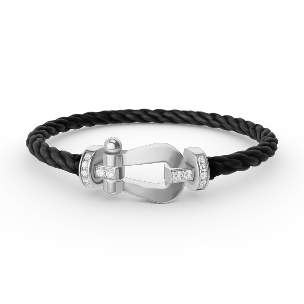 [OAKJURI Jewelry]FORCE LARGE HORSESHOE HALF DIAMOND BRACELET SILVER