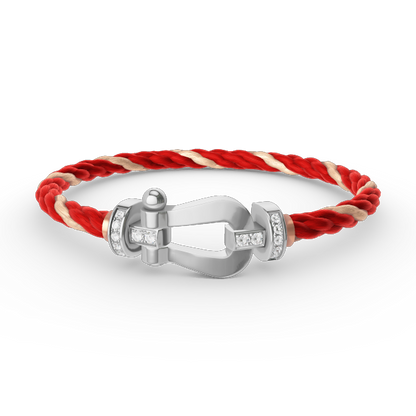 [OAKJURI Jewelry]FORCE LARGE HORSESHOE HALF DIAMOND BRACELET SILVER