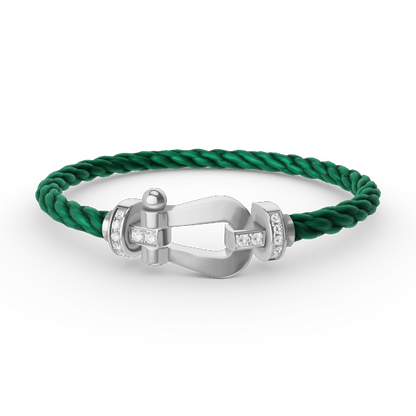[OAKJURI Jewelry]FORCE LARGE HORSESHOE HALF DIAMOND BRACELET SILVER