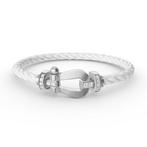 [OAKJURI Jewelry]FORCE LARGE HORSESHOE HALF DIAMOND BRACELET SILVER