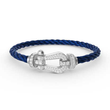 [OAKJURI Jewelry]FORCE LARGE HORSESHOE FULL DIAMOND BRACELET SILVER