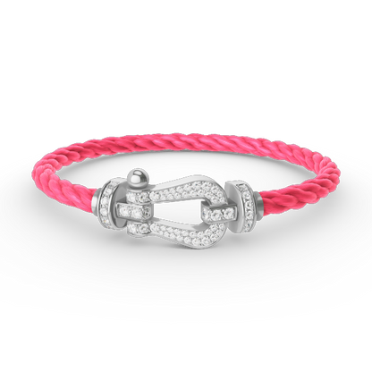 [OAKJURI Jewelry]FORCE LARGE HORSESHOE FULL DIAMOND BRACELET SILVER