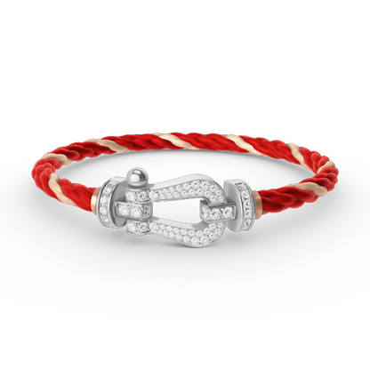 [OAKJURI Jewelry]FORCE LARGE HORSESHOE FULL DIAMOND BRACELET SILVER