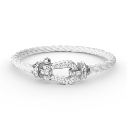 [OAKJURI Jewelry]FORCE LARGE HORSESHOE FULL DIAMOND BRACELET SILVER